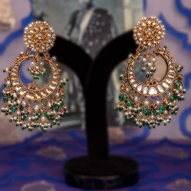 ER16087 AD White Stones Sparkling Chandbali Earrings South Indian Screw  Design Online | JewelSmart.in